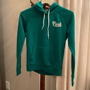 PINK Green Hoodie Sweatshirt